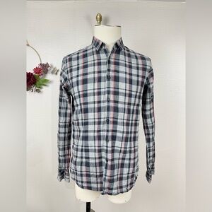 DIESEL Black Label Men Plaid Button Down Slim Fit Cotton Shirt size Medium